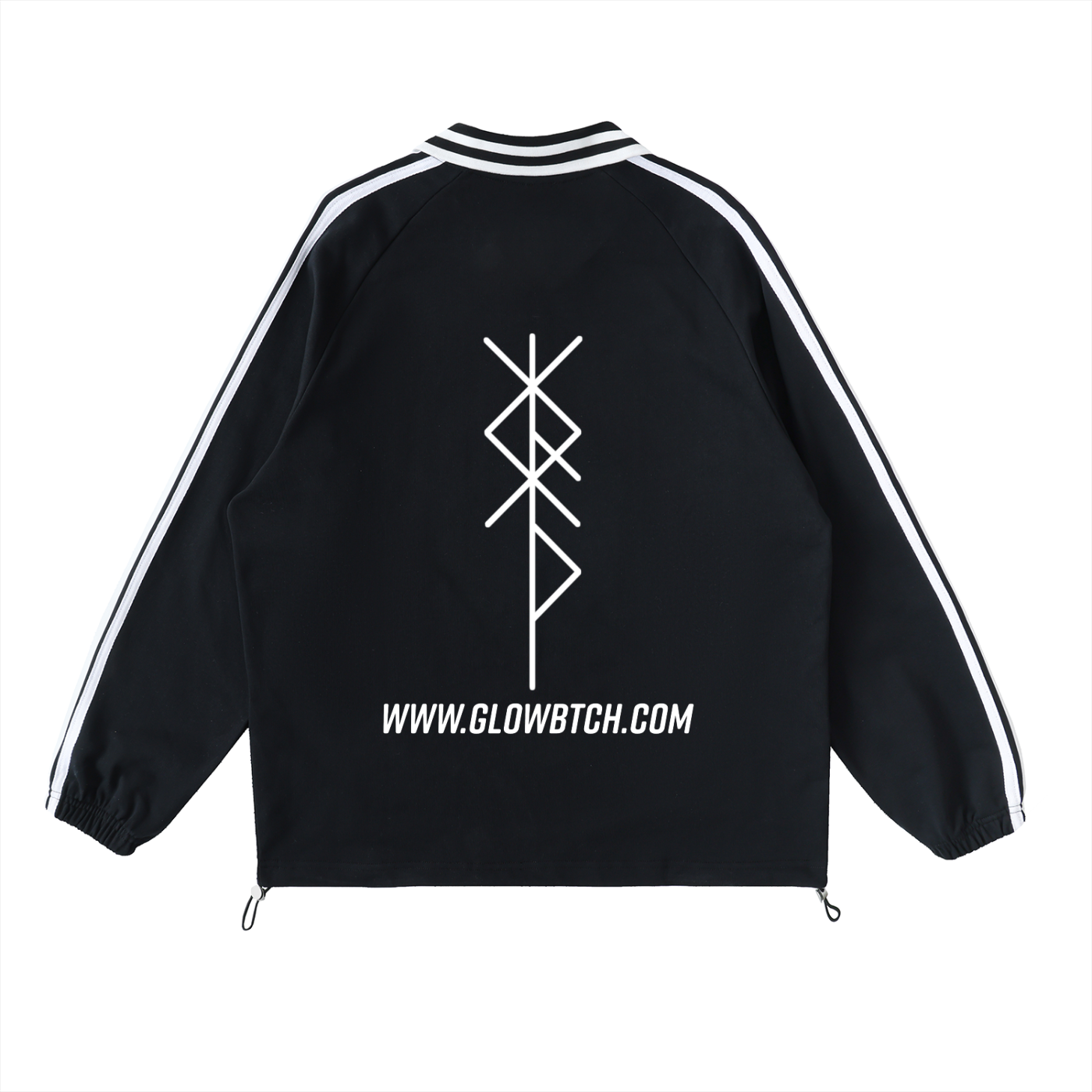 TRANQUILITY Striped Lapel Collar Sweatshirt
