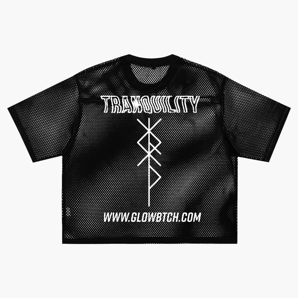 GLOW BTCH See-through Boxy Net T-Shirt